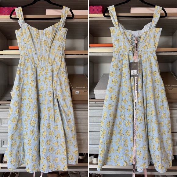 House of CB Saira Blue Vintage Floral M - NWT - Picture 6 of 13